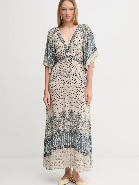 Hoss Intropia sukienka kolor beżowy maxi rozkloszowana 8229096 - zdjęcie produktu nr 1