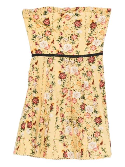 Agua By Agua Bendita floral strapless mini dress - Yellow - zdjęcie produktu nr 1