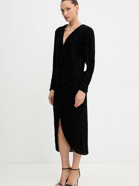 BOSS Orange sukienka kolor czarny midi rozkloszowana 50547812 - zdjęcie produktu nr 1