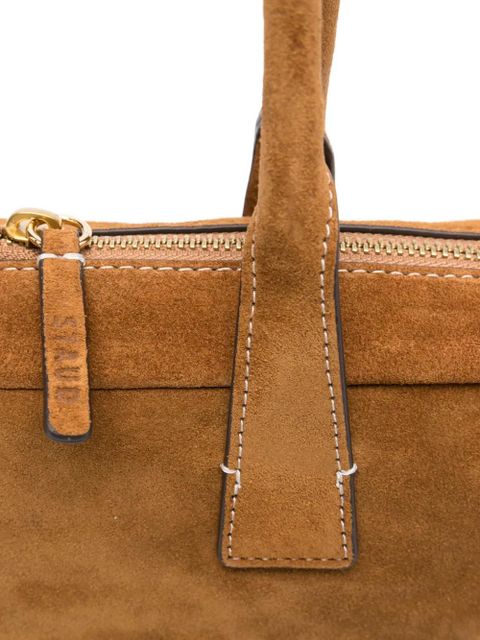 STAUD The Dude suede zip-top tote bag - Brown