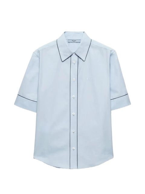 Prada short-sleeved poplin shirt - Blue - zdjęcie produktu nr 1