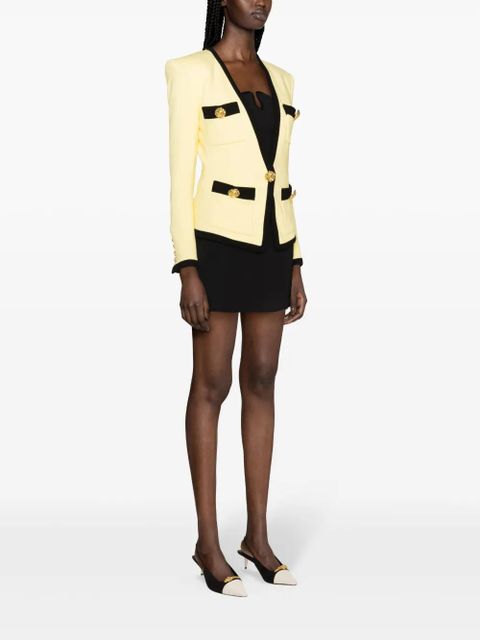 Balmain collarless crepe blazer - Yellow - zdjęcie produktu nr 2
