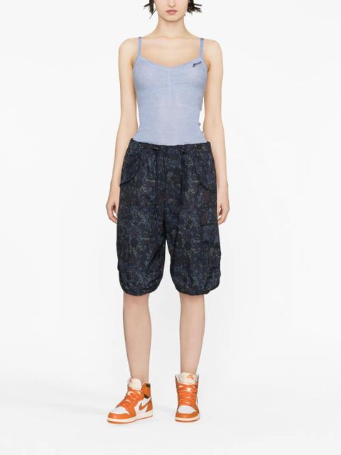 GANNI lace-detail merino cami top - Blue