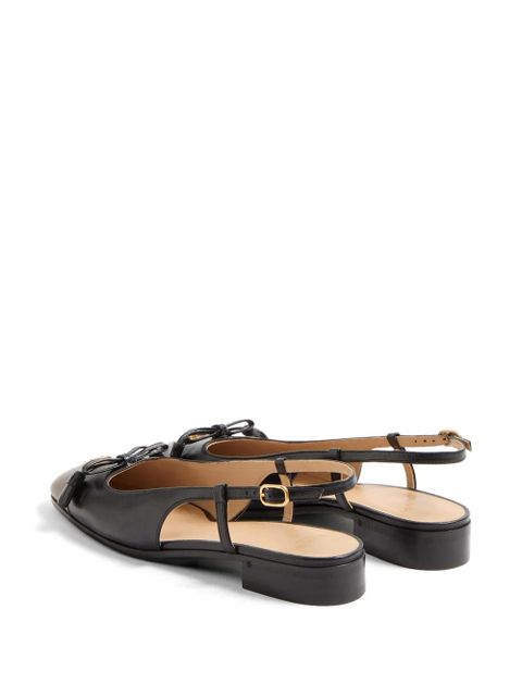 Valentino Garavani Valet Du Roi kid slingback ballerinas 25mm - Black