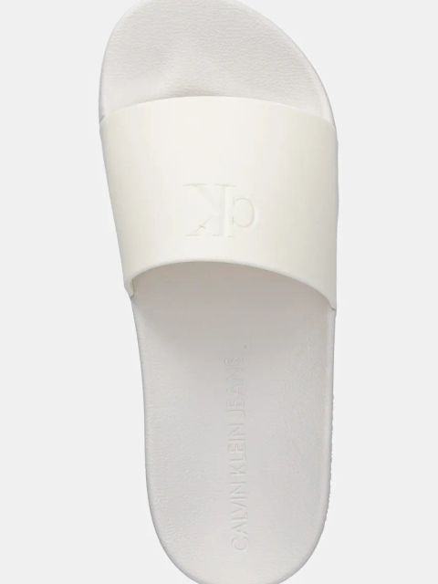 Calvin Klein Jeans klapki SLIDE MONOGRAM TPU damskie kolor biały YW0YW01715