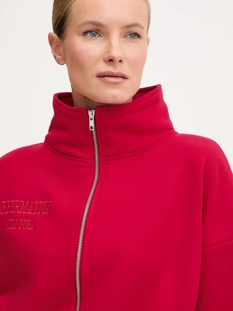 JOYINME bluza do jogi Zip Flow damska kolor czerwony gładka Zip.Flow