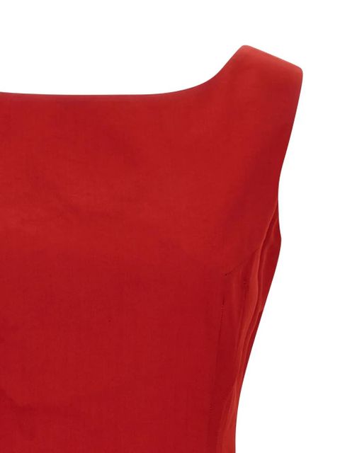 Magda Butrym rose-embellished square-neck top - Red