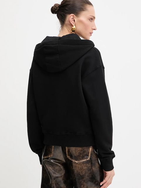 Patrizia Pepe bluza bawełniana damska kolor czarny z kapturem gładka 8M1747 J079 - zdjęcie produktu nr 2