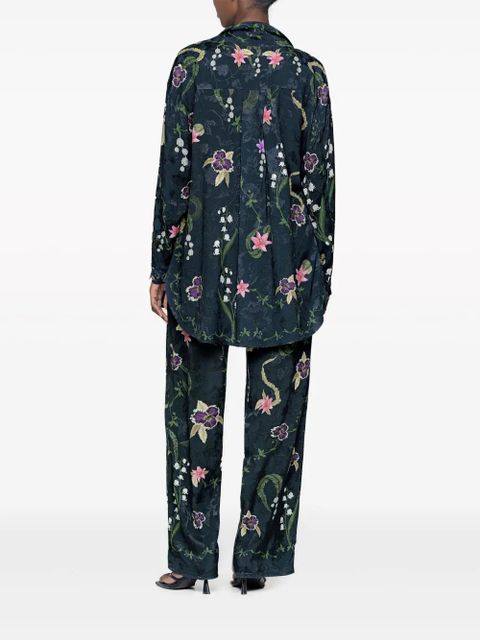 Agua By Agua Bendita Memoria Tesoro floral-print flared trousers - Green - zdjęcie produktu nr 2