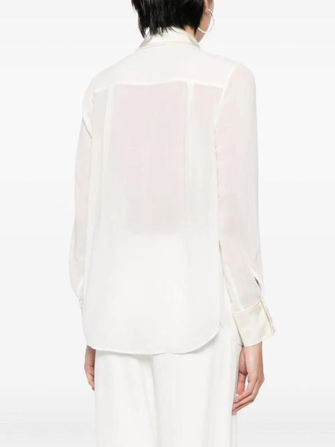 Simkhai Vinka pleated long-sleeve shirt - Neutrals