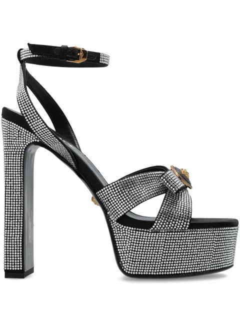 Versace 160mm crystal-embellished platform sandals - Black - zdjęcie produktu nr 1