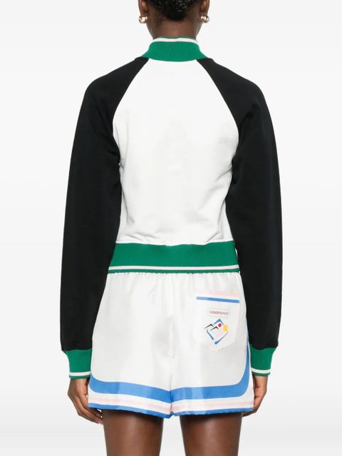 Casablanca colour-block quarter-zip sweatshirt - White