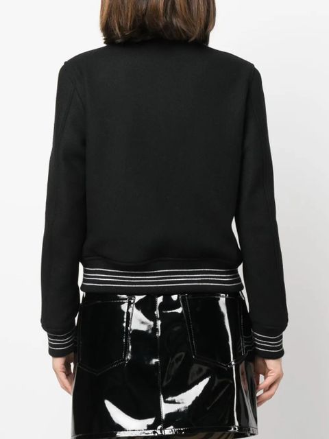 AMIRI logo-embroidered felted bomber jacket - Black