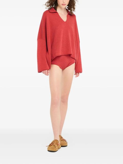 Alanui polo-collar sweater - Red - zdjęcie produktu nr 2