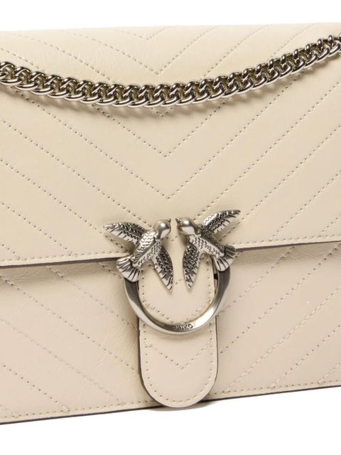 PINKO chevron bird cross body bag - White