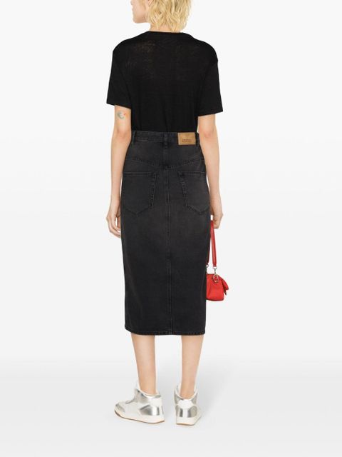 MARANT ÉTOILE Vandy denim midi skirt - Black