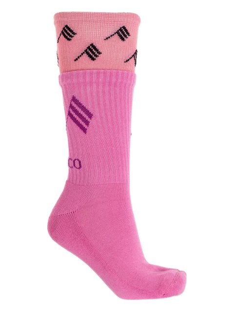 The Attico logo-detail patterned socks - Pink - zdjęcie produktu nr 2