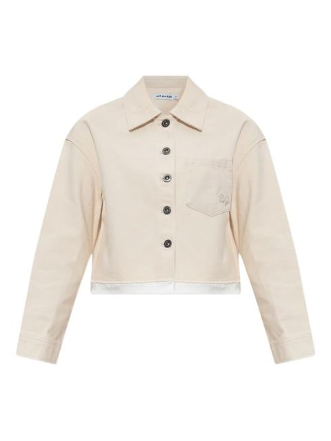 Self-Portrait logo-embossed jacket - Neutrals - zdjęcie produktu nr 1