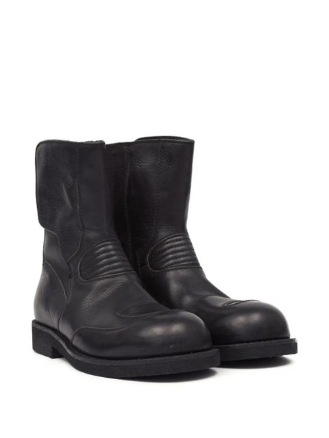 MM6 Maison Margiela leather combat boots - Black