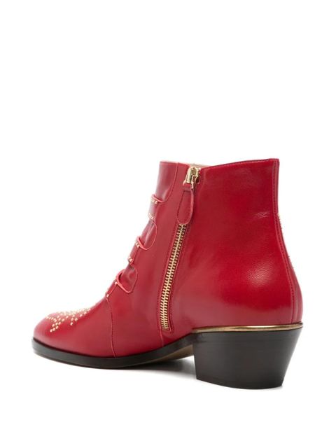 Chloé 40mm Susanna studded buckle boots - Red