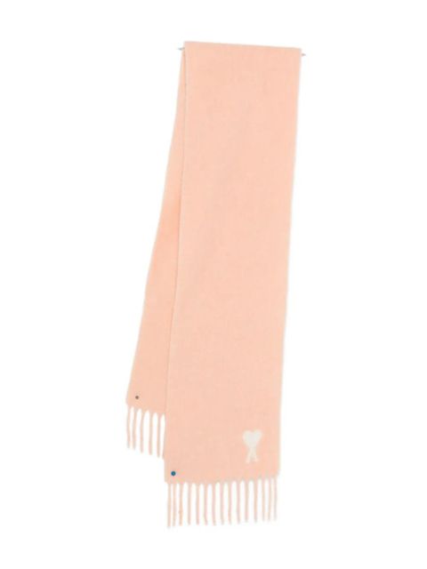 AMI Paris fringed scarf - Pink