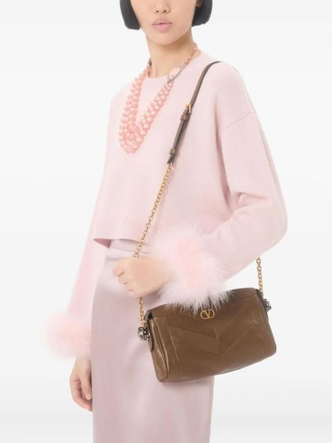 Valentino Garavani feather-detail cashmere sweater - Pink