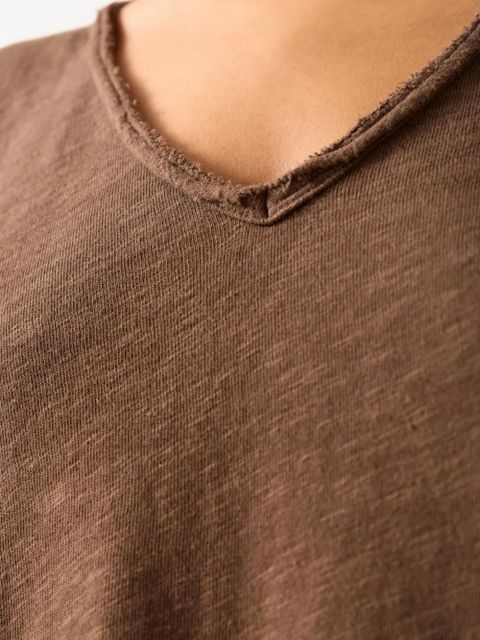 American Vintage short-sleeve V-neck T-shirt - Brown