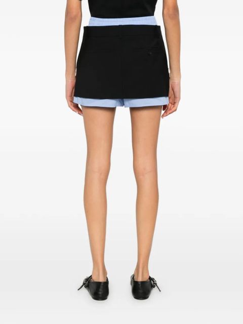 Alexander Wang layered pleated skorts - Black