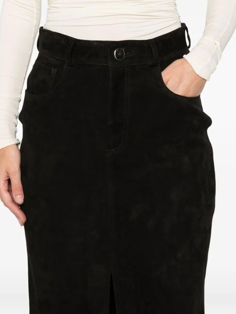 ducie Chicago suede maxi skirt - Black