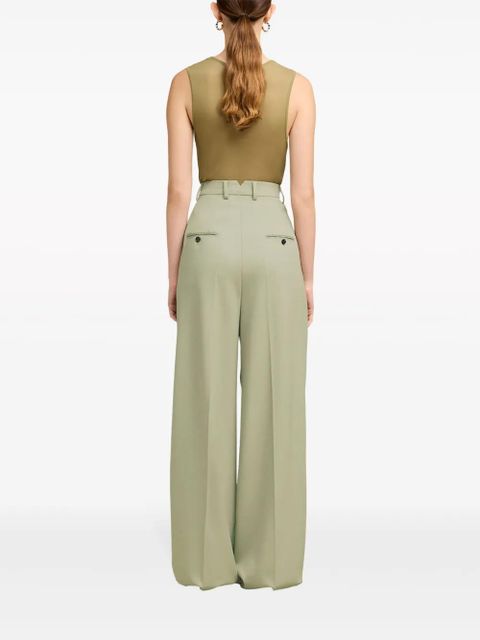 AMI Paris wide-leg tailored wool trousers - Green