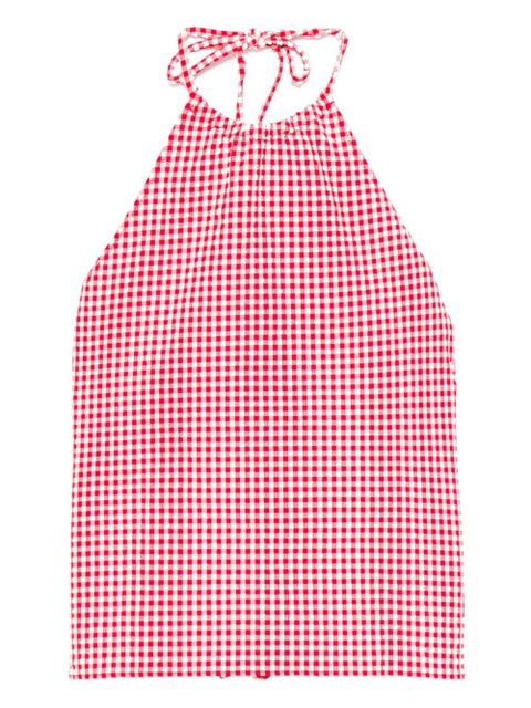 Hunza G check-pattern halterneck top - Red - zdjęcie produktu nr 1