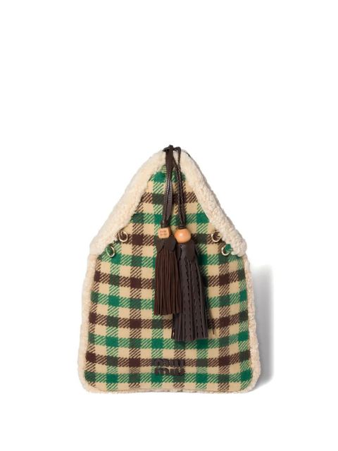 Miu Miu check-pattern shoulder bag - Green - zdjęcie produktu nr 1