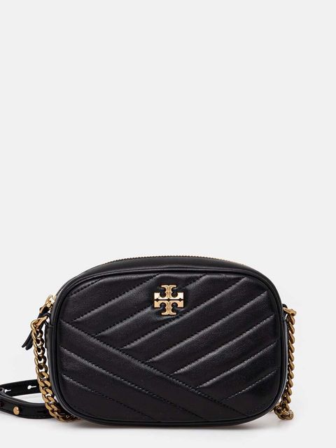 Tory Burch torebka skórzana Kira Chevron kolor czarny 152353