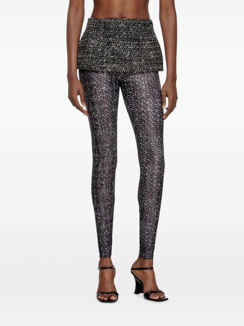Diesel textured-panelled leggings - Grey