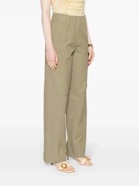 Cult Gaia seam twill tapered trousers - Green