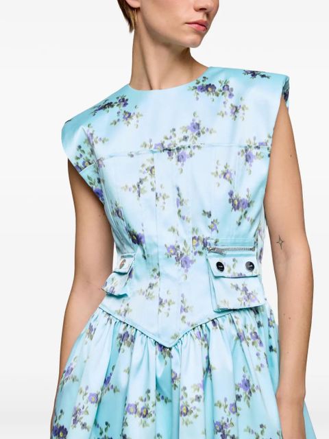 GANNI floral-print mini dress - Blue