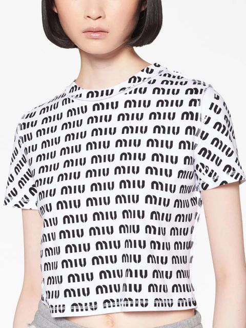 Miu Miu logo-print T-shirt - White