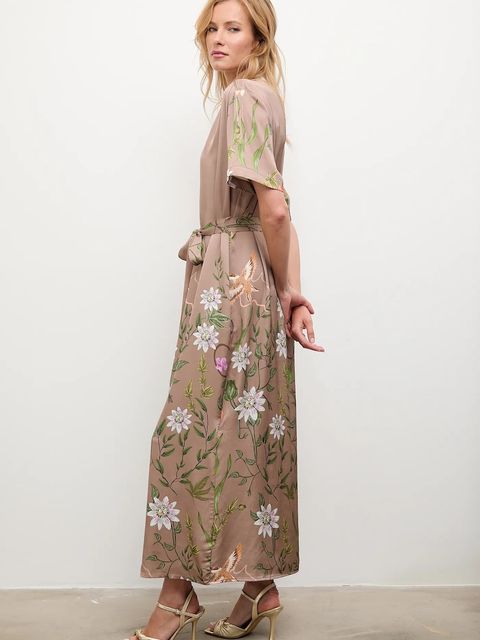 Answear.LAB sukienka kolor brązowy maxi prosta - zdjęcie produktu nr 2