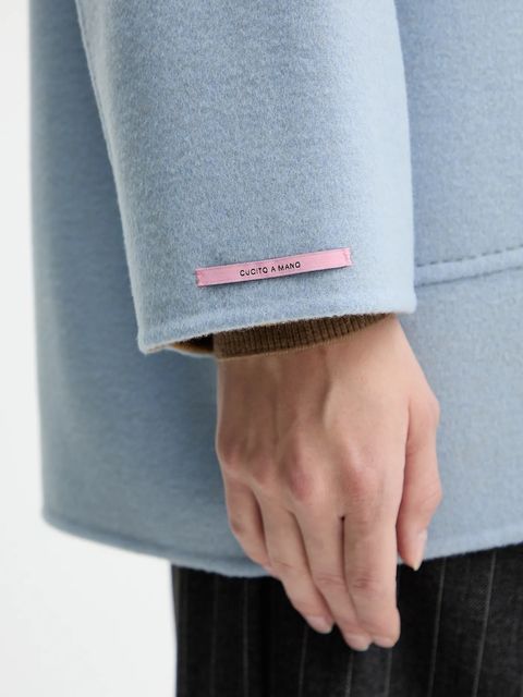 MAX&Co. kurtka wełniana kolor niebieski przejściowa oversize 2526086043200