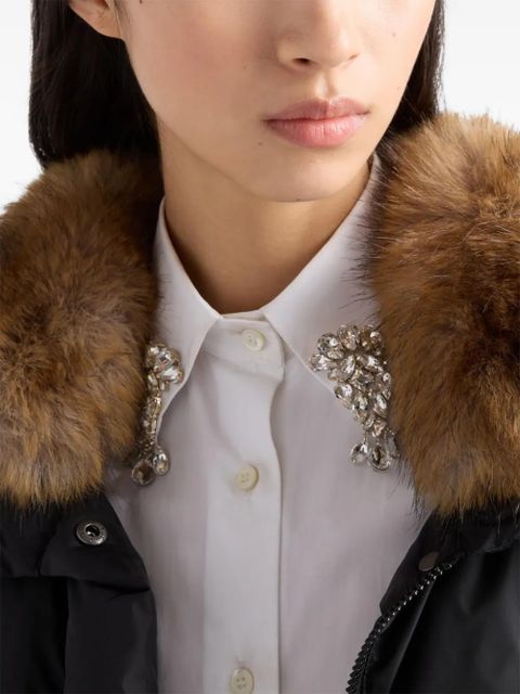 Prada enamel triangle-logo padded jacket - Black