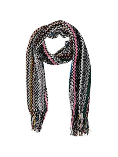Missoni chevron fringed scarf - Black