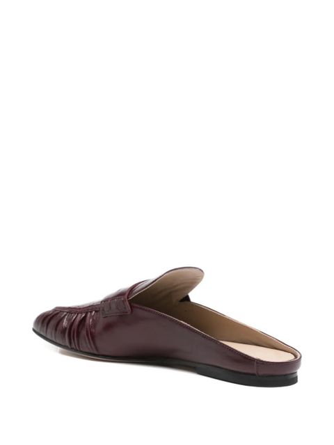 Alysi fringed leather flat mules - Purple