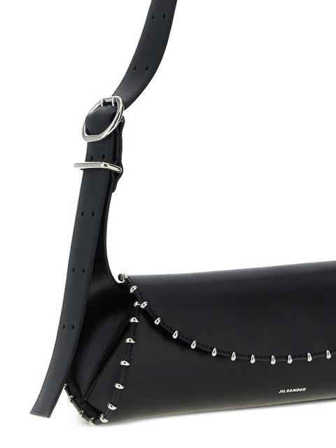 Jil Sander small Cannolo leather shoulder bag - Black