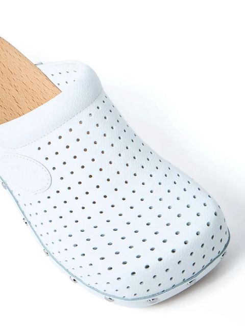 Balenciaga perforated heeled clogs - White