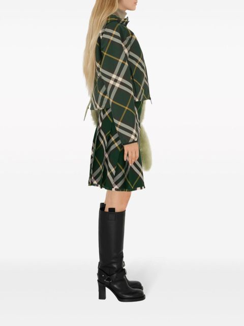 Burberry check-pattern zip-up jacket - Green