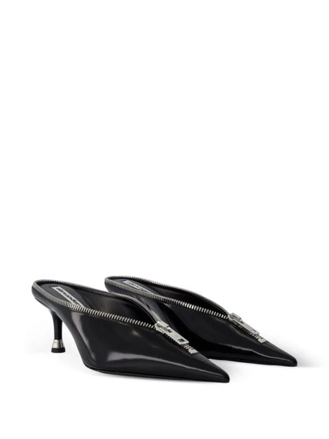 Alexander Wang Akila pointed-toe zip mules - Black - zdjęcie produktu nr 2