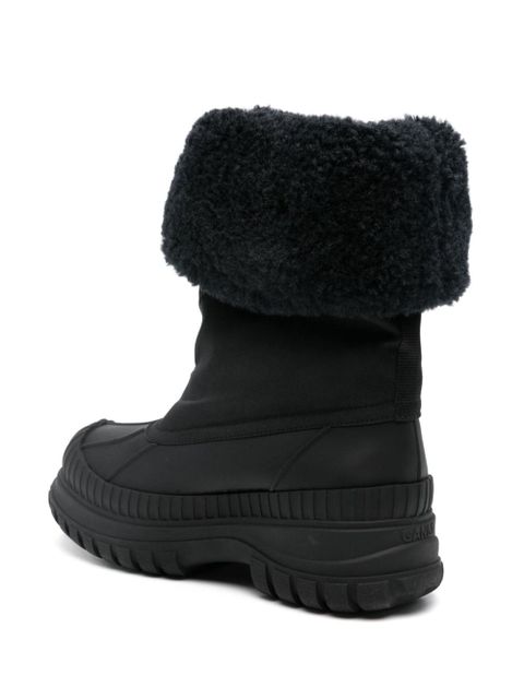 GANNI faux-shearling-trim boots - Black