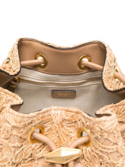 Jimmy Choo Chin flower-raffia tote bag - Neutrals