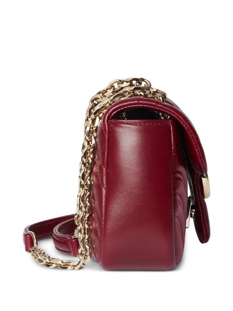 Gucci chevron chain leather shoulder bag - Red