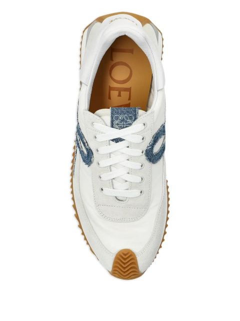 LOEWE Flow Runner 2.0 logo-detail suede sneakers - WHITE LIGHT DENIM